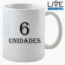 kit 06 Caneca Branca Resinada Para Sublimação LIVE AAA - 325ml