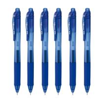 kit 06 Canetas EnerGel-X Retrátil 0.5mm Azul - Pentel