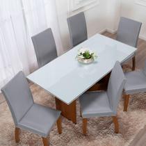 Kit 06 Capas Para Cadeiras Mr 6 Lugares Malha Gel 100% Poliéster - Cinza