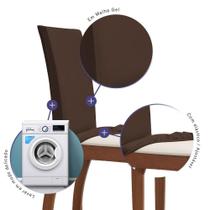 Kit 06 Capas Para Cadeiras MR 6 Lugares Malha Gel 100% Poliéster - Marrom