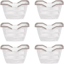 Kit 06 Cesta Cestinha Plástica Supermercado c/ Alça 12L Kit 06 Cesta Cestinha Plástica Supermercado c/ Alça 12L