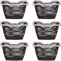 Kit 06 Cesta Cestinha Plástica Supermercado c/ Alça 12L Kit 06 Cesta Cestinha Plástica Supermercado c/ Alça 12L