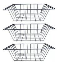Kit 06 Cestos Gaveta Fruteira Aramado Cromado Para Planejados.