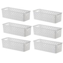Kit 06 Cestos Organizador Quadratta Gavetas Lavanderia 27x11 Kit 06 Cestos Organizador Quadratta Gavetas Lavanderia 27x11