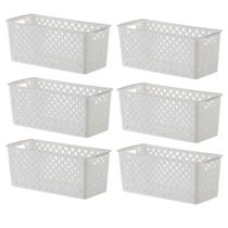 Kit 06 Cestos Organizador Quadratta Gavetas Lavanderia 27x12 Kit 06 Cestos Organizador Quadratta Gavetas Lavanderia 27x12