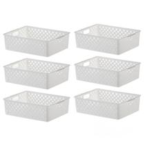 Kit 06 Cestos Organizador Quadratta Gavetas Lavanderia 27x21 Kit 06 Cestos Organizador Quadratta Gavetas Lavanderia 27x21