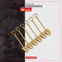 Kit 06 Colheres de Sobremesa Inox Pá Redonda Kit 06 Colheres de Sobremesa Inox Pá Redonda