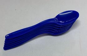 Kit 06 Colheres Plástico Pp 7ml Azul Escolar Merenda Lanche AzulKit