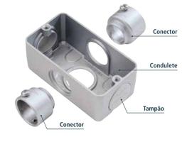 Kit 06 Condulete Caixa Derivação Multi 5 Saídas 3/4 Alumínio Kit 06 Condulete Caixa Derivação Multi 5 Saídas 3/4 Alumínio