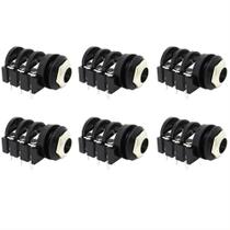 Kit 06 Conectores Jack P10 Stereo Estereo P/ Placa Pci Pedal Kit 06 Conectores Jack P10 Stereo Estereo P/ Placa Pci Pedal