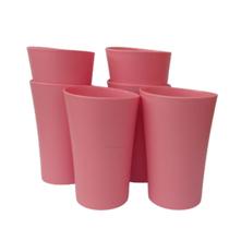 Kit 06 Copos Plastico Duro Resistente Bebidas 400Ml Rosa Kit 06 Copos Plastico Duro Resistente Bebidas 400Ml Rosa