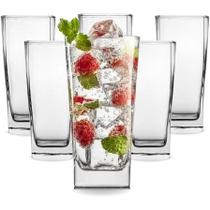 Kit 06 Copos Quadrados Texas Vidro 320ml