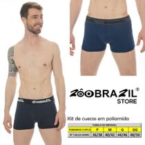 Kit 06 cuecas boxer adulto poliamida SORTIDAS Zôobrazil - Tam: GG