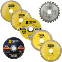 Kit 06 Discos Corte Metal Porcelanato Madeira + Desbaste Kit 06 Discos Corte Metal Porcelanato Madeira + Desbaste