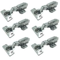 Kit 06 Dobradiça Curva Inox Amortecedor Click Móveis Portas Kit 06 Dobradiça Curva Inox Amortecedor Click Móveis Portas