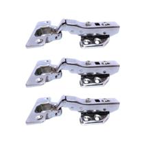 Kit 06 Dobradiças Inox Curva Amortecedor Click Porta Armário