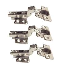 Kit 06 Dobradiças Sem Mola + Fecho Sobrepor Branco Armários