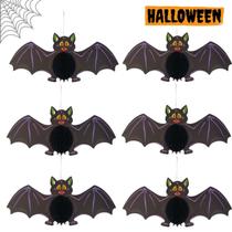 Kit 06 Enfeite Morcego Papel Mural Decoração Festa Halloween