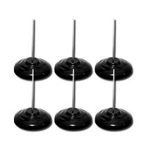 Kit 06 Espeto para Papel Comanda Preto Base Plástica - Cavia Bilhetes Bar Restaurante Comércio