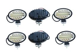 KIT 06 Farol Led 144w Oval Caminhão Maquina Agrícola Trator