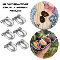 Kit 06 forminhas para Ovo de páscoa P 7x2,5cm Alumínio Caparroz Kit 06 forminhas para Ovo de páscoa P 7x2,5cm Alumínio Caparroz