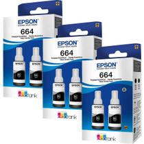 Kit 06 Garrafas de tintas T664120-2P Preto Para L1300