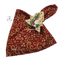 KIT 06 Guardanapo de Tecido 40 x 40cm Flor Estrelar Vermelha Natal - Acabamento Bainha - Várias Cores e Estampas