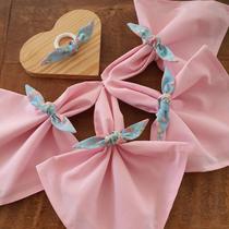 Kit 06 Guardanapos de Tecido 40x40 cm Rosa Bebe Percal Misto