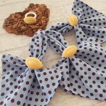 Kit 06 Guardanapos de Tecido Poá Azul e 06 Anéis PG Pão Francês Kit 06 Guardanapos de Tecido Poá Azul e 06 Anéis PG Pão Francês