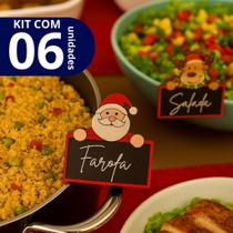 Kit 06 identificador de Prato Natalino Prendedores de Madeira Para Mesa Posta Kit 06 identificador de Prato Natalino Prendedores de Madeira Para Mesa Posta