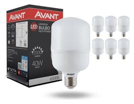 Kit 06 Lâmpada LED Bulbo 40W Branco - Frio 6500K E27 AVANT