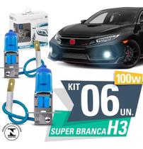 Kit 06 lampada super branca h3 55w