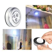 Kit 06 Lâmpadas Dentro De Led Adesiva Sem Fio Touch De Pilha De Segurança Portátil Para Armário