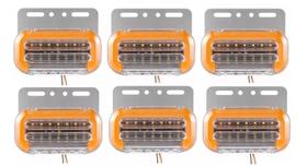 Kit 06 Lanterna Lateral Led Laranja 12V - DQKL-13