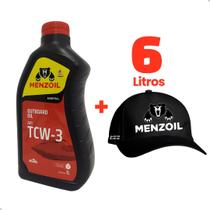 Kit 06 Litros Óleo TCW3 Menzoil 2T Motores de Popa + 01 Boné