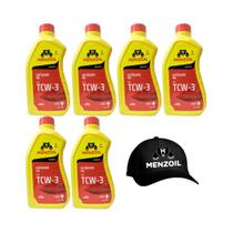 Kit 06 Litros Óleo TCW3 Menzoil 2T Motores de Popa + 01 Boné