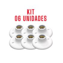 Kit 06 Luminárias Plafonier Plástico Soquete Porcelana E-27 Kit 06 Luminárias Plafonier Plástico Soquete Porcelana E-27