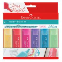 Kit 06 Marca-textos FABER-CASTELL Textliner Pastel 46 Kit 06 Marca-textos FABER-CASTELL Textliner Pastel 46