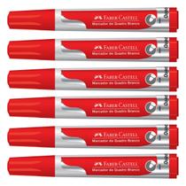 Kit 06 Marcadores para Quadro Branco FABER-CASTELL Vermelho