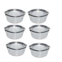 Kit 06 Marmitas de Alumínio Polido Nº 12 0,560 ML