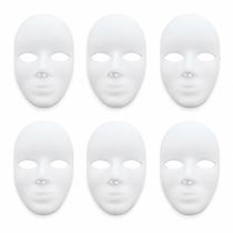 Kit 06 Máscara Facial Branca Rosto Liso para Fantasias