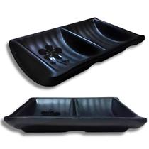 Kit 06 Molheira Bipartida Japonês Porta Shoyu Molhos Oriental Melamina Comida Japonesa Bestfer