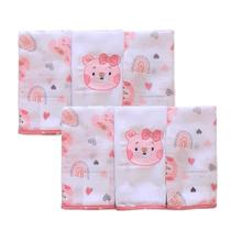 Kit 06 Paninhos de Boca Bebê Babete Fraldinha Bordado