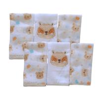 Kit 06 Paninhos de Boca Bebê Babete Fraldinha Bordado