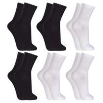 Kit 06 Pares Meias Masculinas Em Algodão Atoalhada Cano Alto Longo Envio Imediato