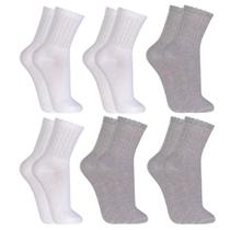 Kit 06 Pares Meias Masculinas Em Algodão Atoalhada Cano Alto Longo Envio Imediato