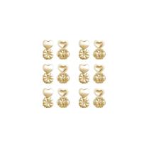 Kit 06 Pares Tarraxa Mágica Banhado Ouro 18K