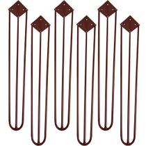 Kit 06 Pés de Ferro Aço Hairpin Legs 60 cm Bronze A01 Sofá Móveis Mesa - Inoviza