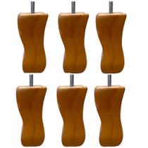 Kit 06 Pés de Madeira Torneados Provençal V01 Luis Xv Mel 13 cm Móveis - Inoviza Kit 06 Pés de Madeira Torneados Provençal V01 Luis Xv Mel 13 cm Móveis - Inoviza