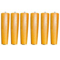 Kit 06 Pés Palito Madeira 15 cm Rosqueável P02 Móveis Poltrona Puff Mesa - Inoviza